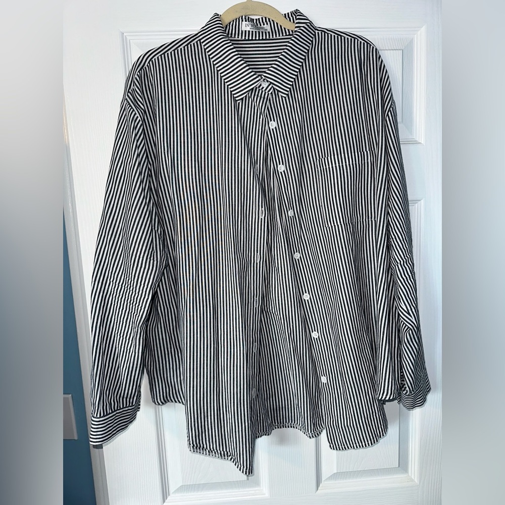 Striped Button Down Tee
